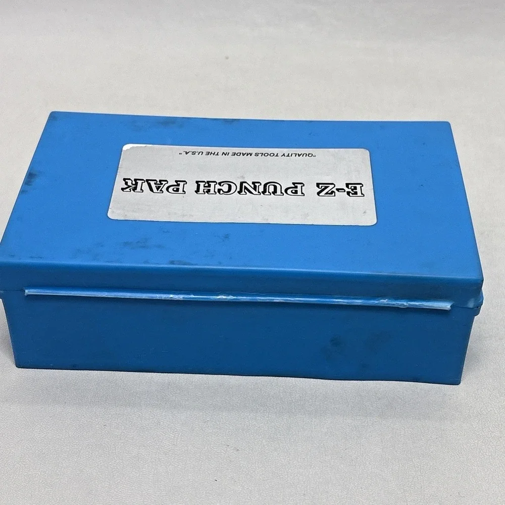 E-Z‎ Punch Pak  Punch & Die Set Complete 7 Blue Case